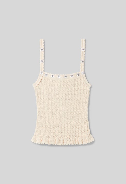 Floral embroidered top