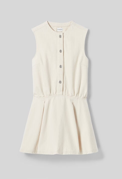 Flared light denim dress