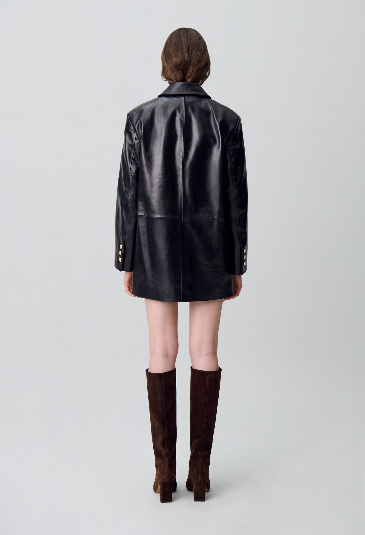 襟なしzip upレザージャケット☆ Claudie Pierlot Leather jackets for women | Claudie Pierlot