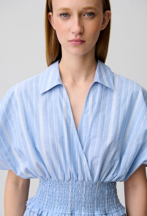 Striped wrap dress