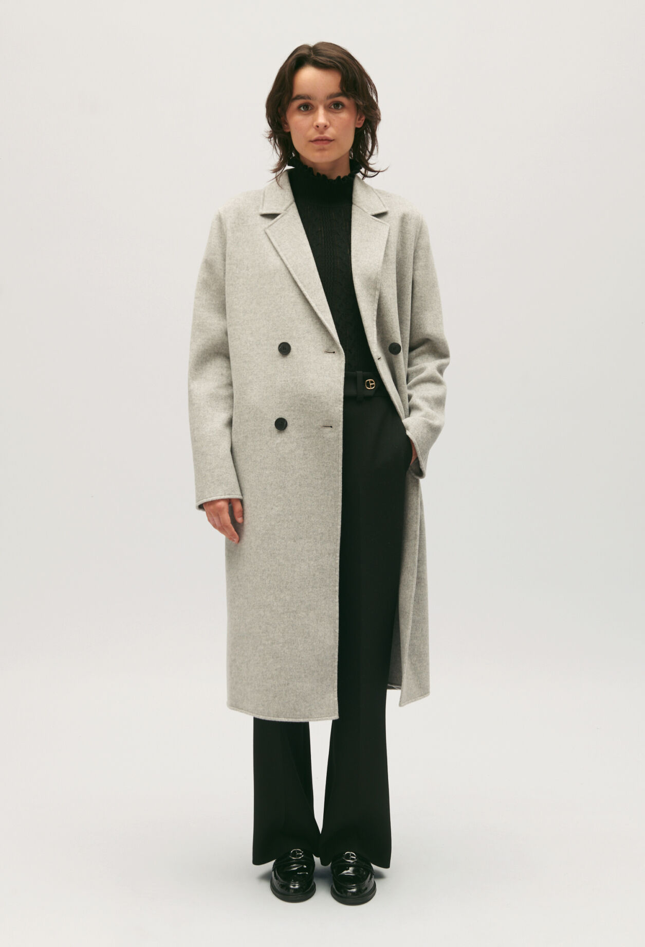 Grey double-sided coat