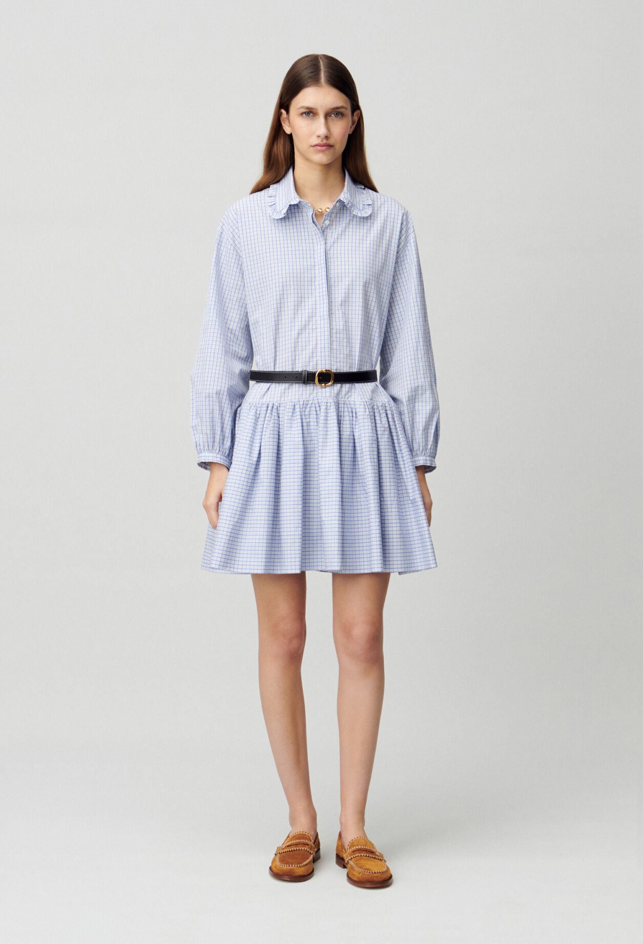 Checked babydoll dress