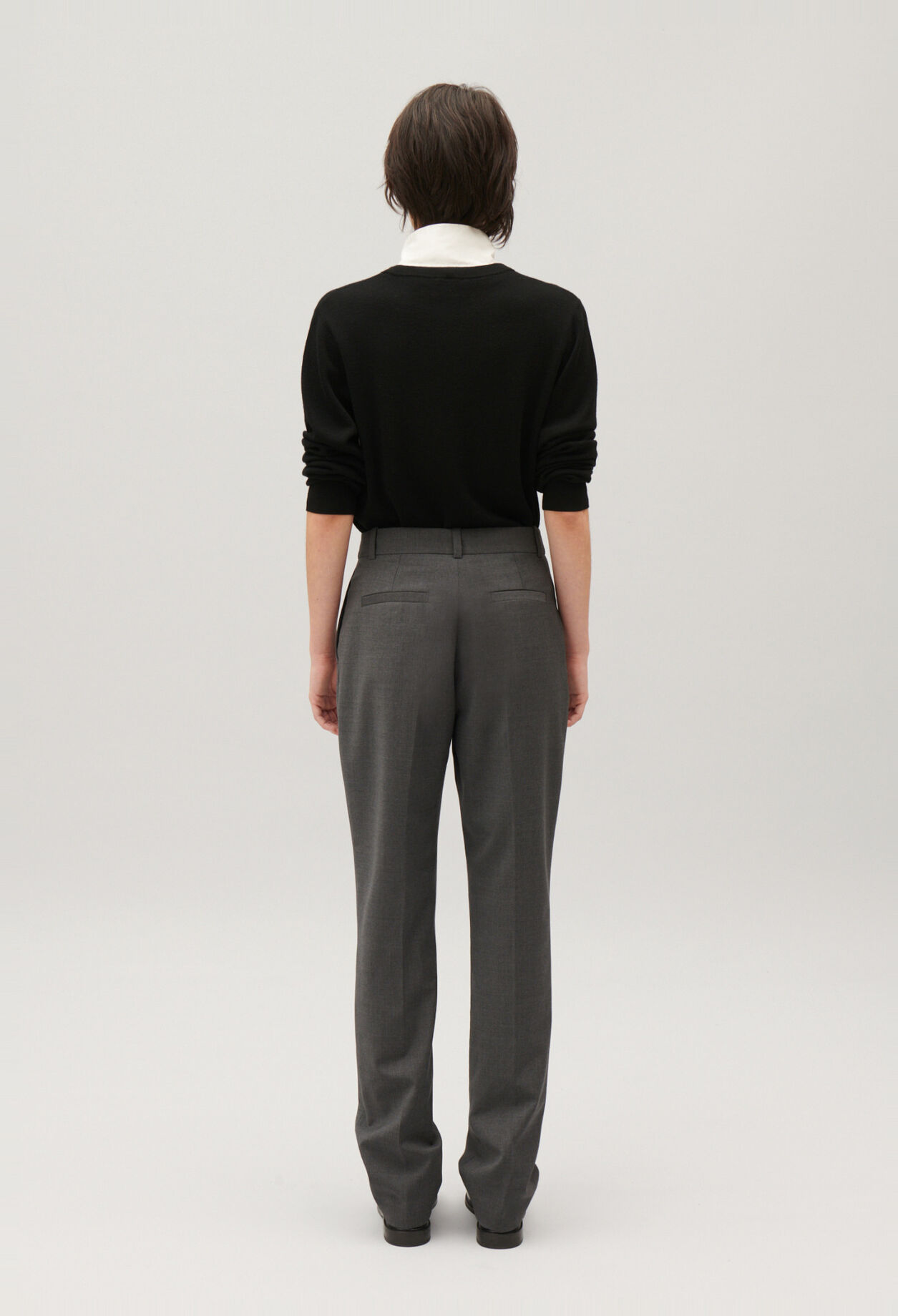 Flecked grey suit trousers