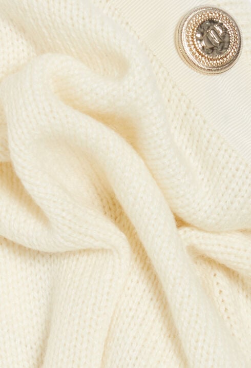 Ecru wool jumper with high neck