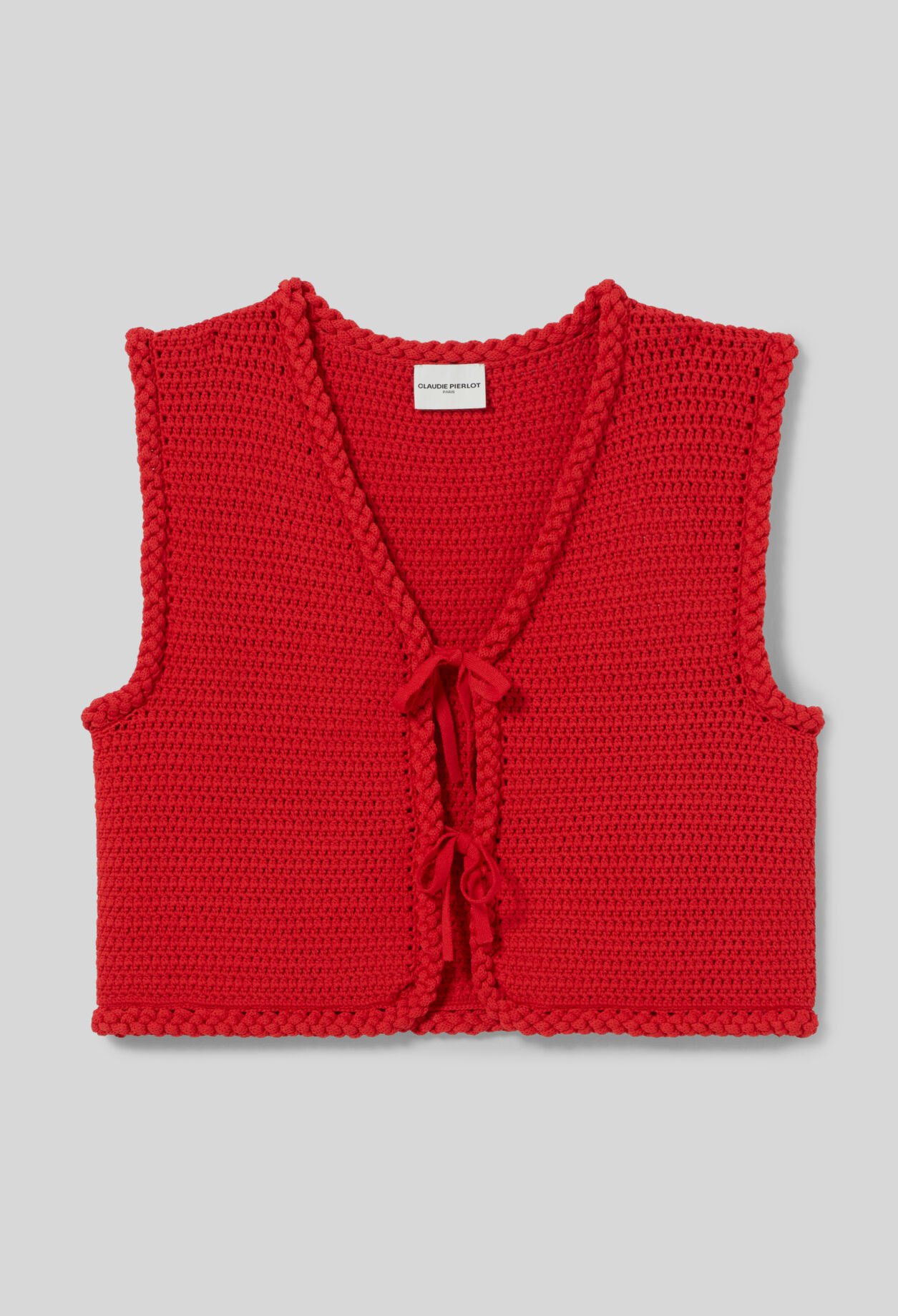 Sleeveless crochet cardigan