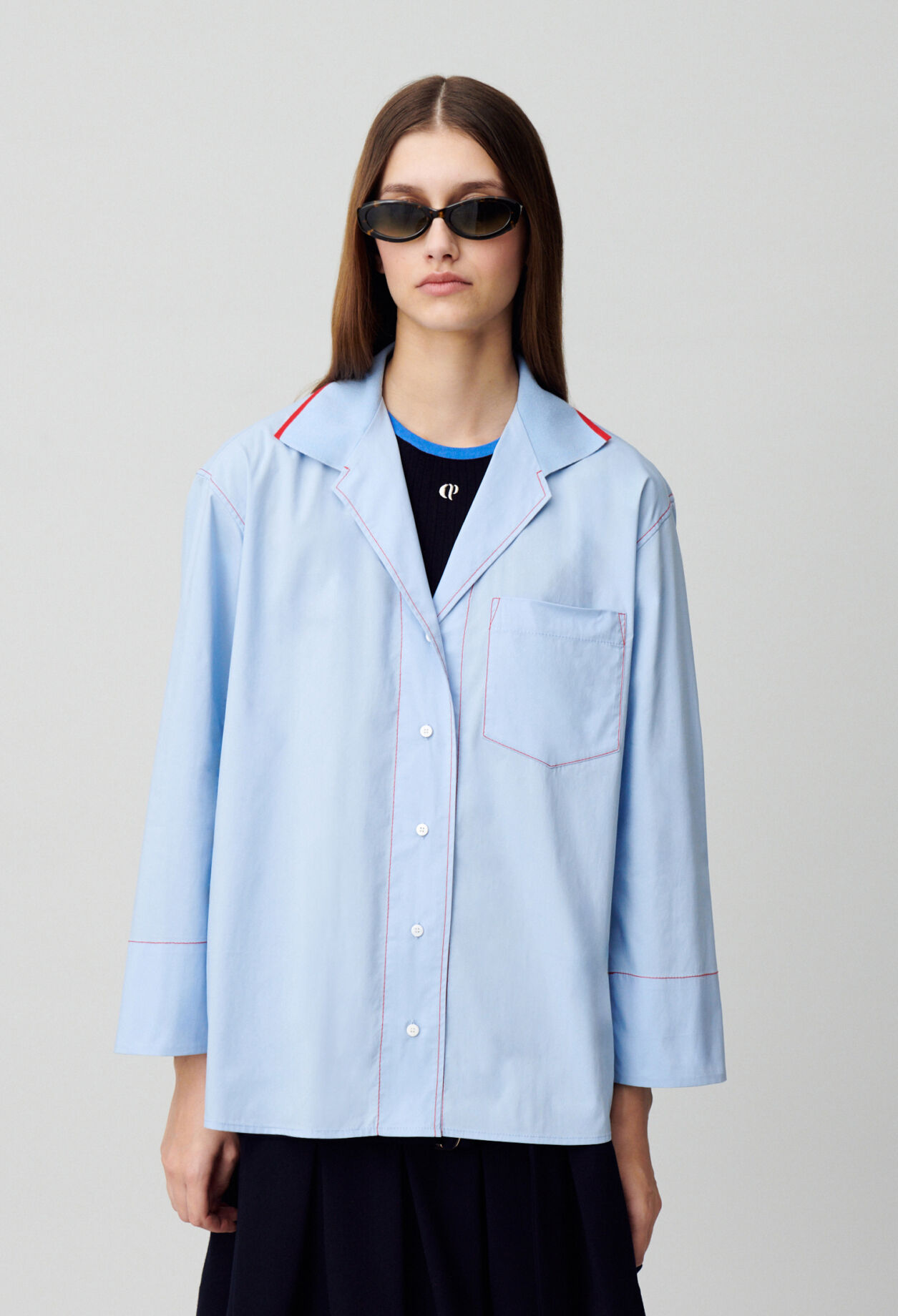 Oversized contrast shirt