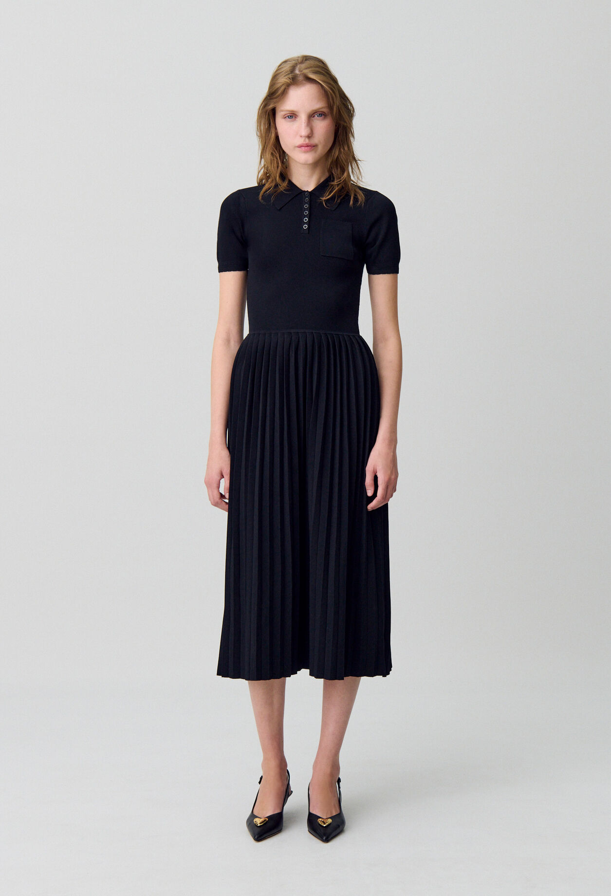 Fine-knit midi dress