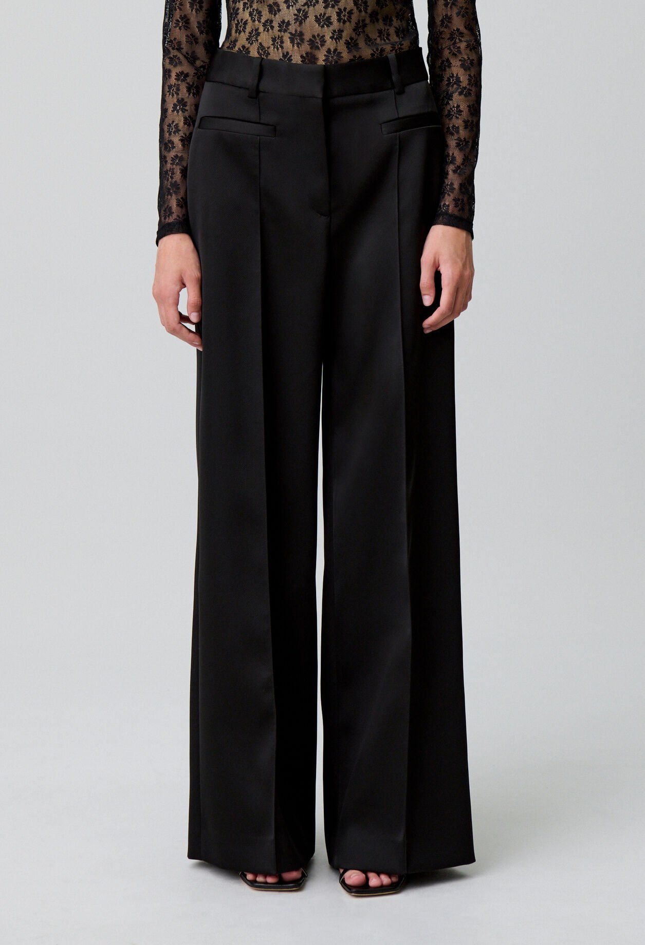 Satin tailored trousers