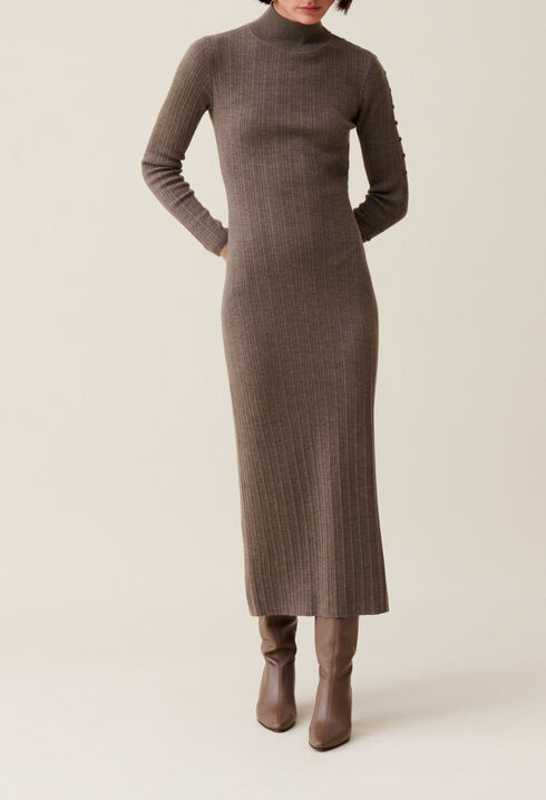 High Neck Knit Dress
