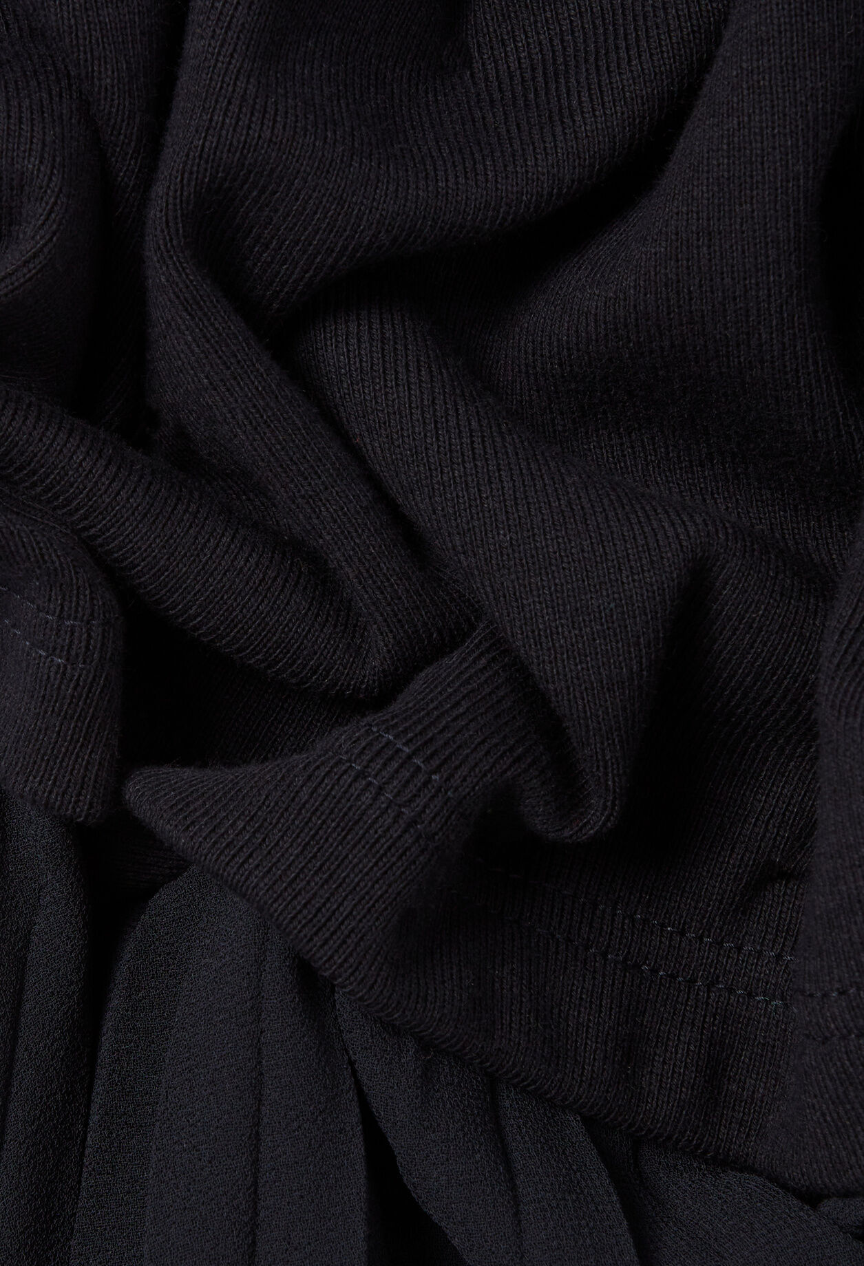 Black and navy bi-material dress 