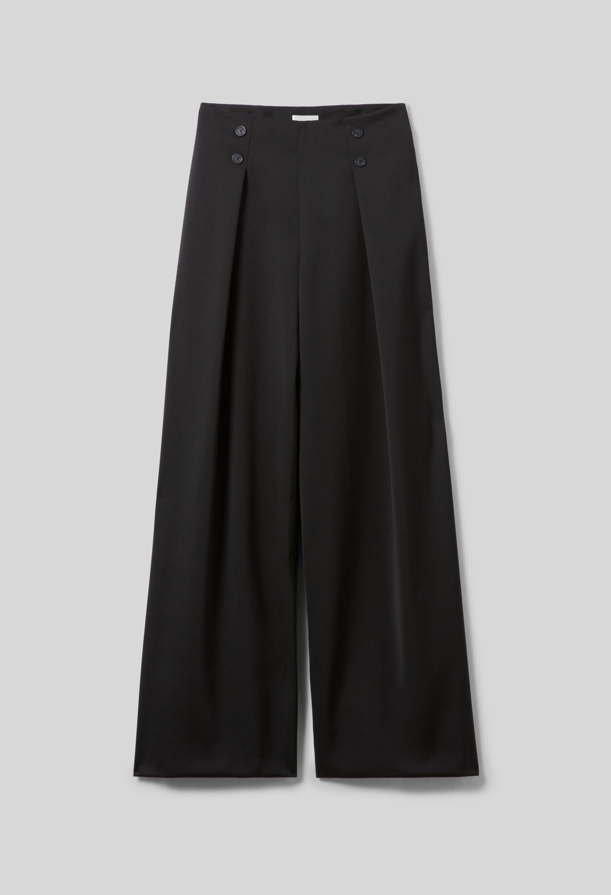 Wide-leg wool-blend trousers