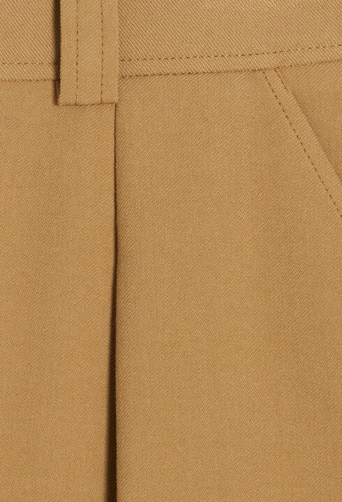 High-waisted camel shorts