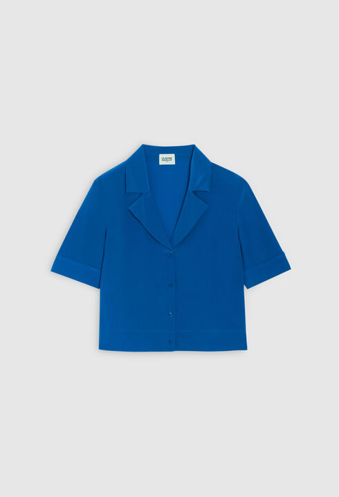 Blue silk shirt