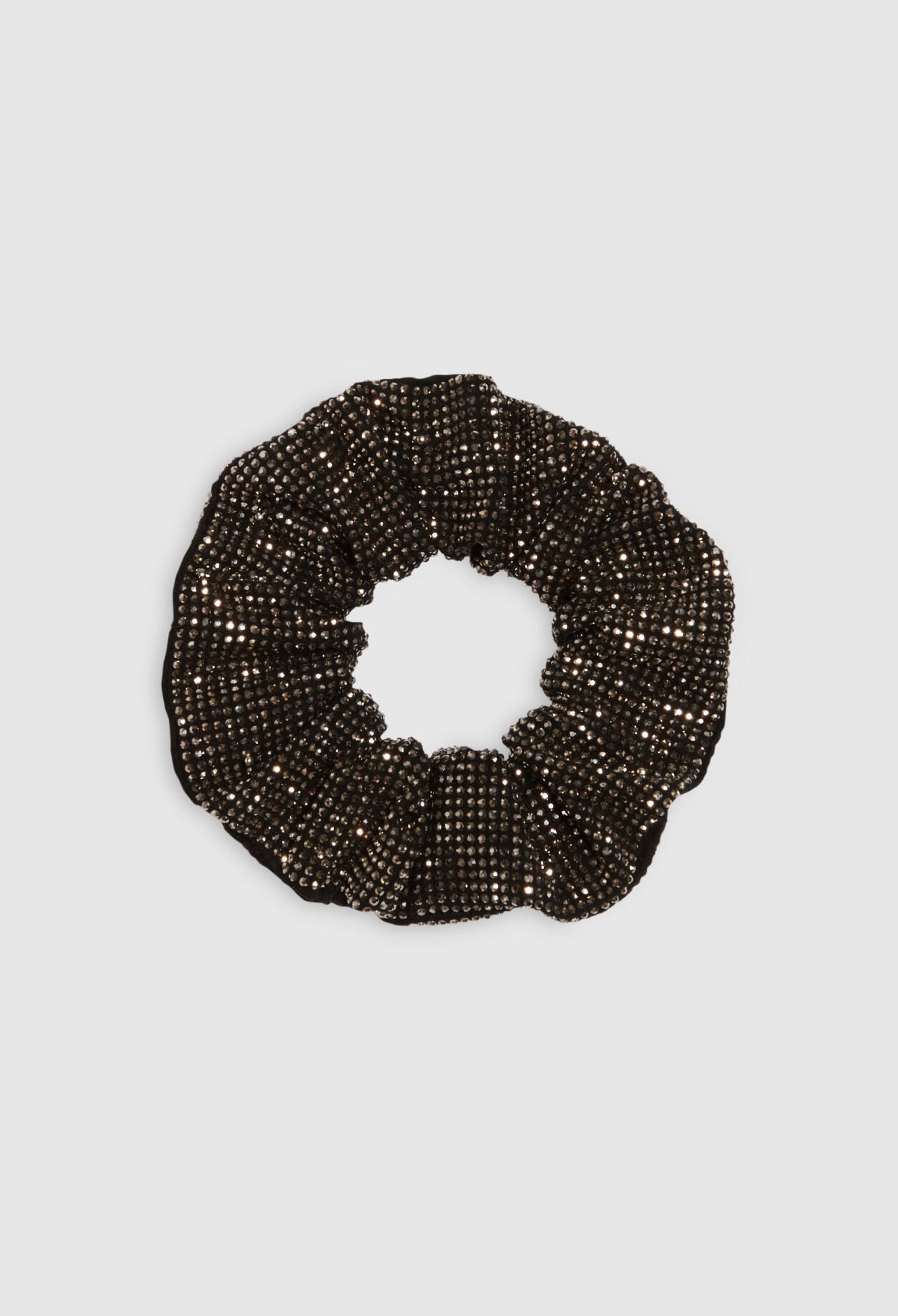 Shiny silver scrunchie