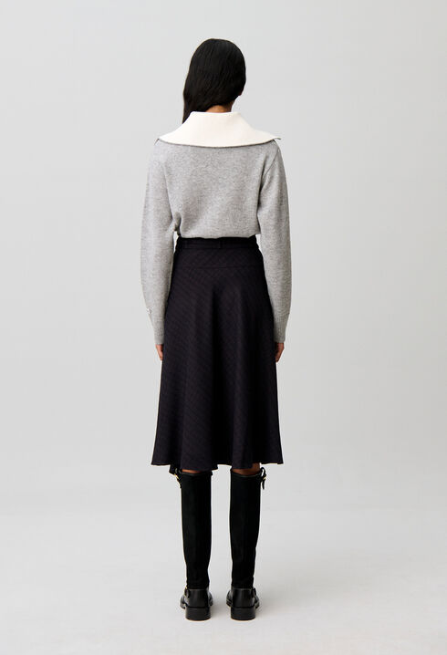 Asymmetric midi skirt
