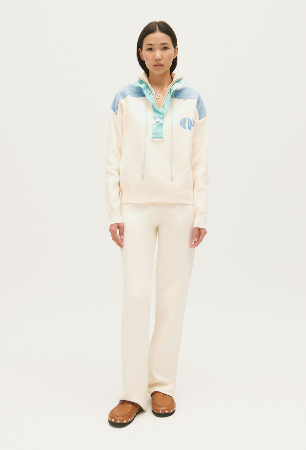 Minimum cream half zip sweatshirt