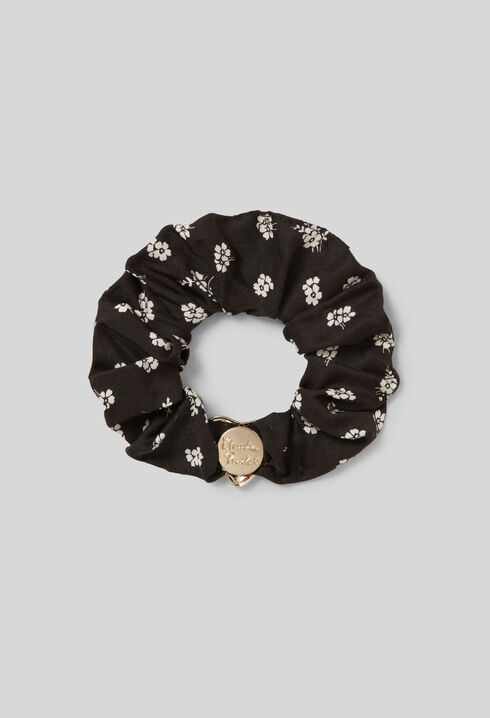 Heart Jewel Floral Scrunchie