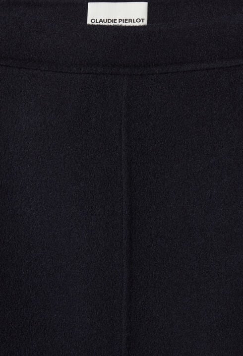Short Straight Wool Skirt