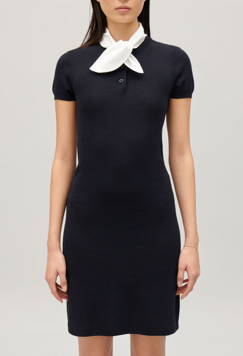 Navy short knitted dress