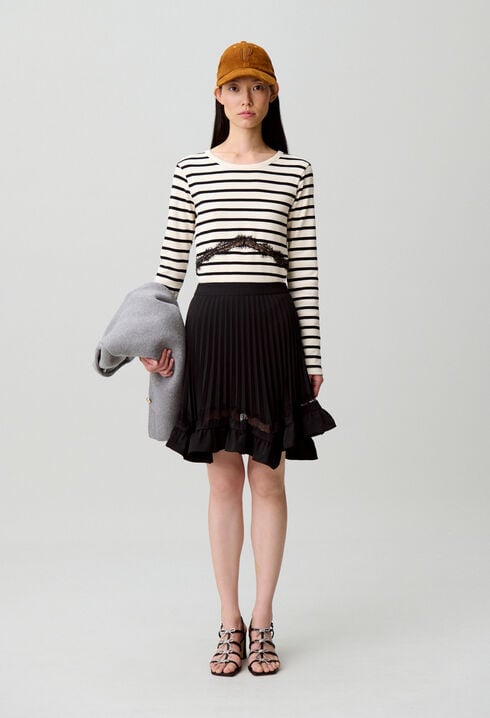 Asymmetric lace skirt