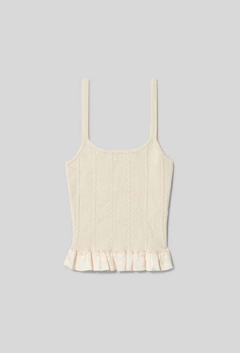Ruffled satin top