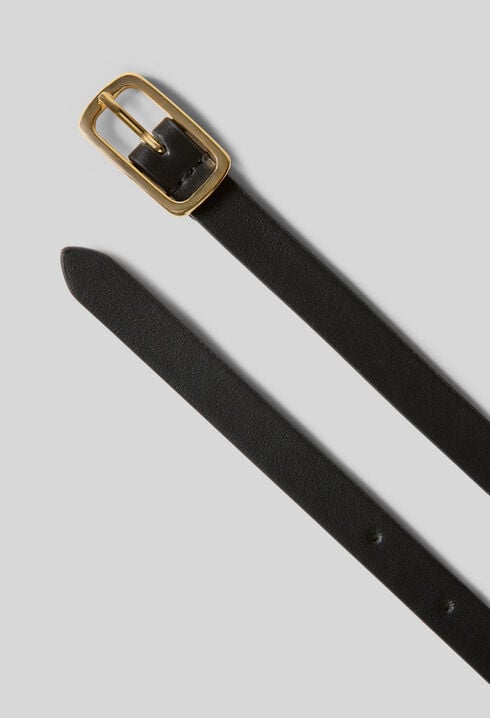 Smooth leather charm belt