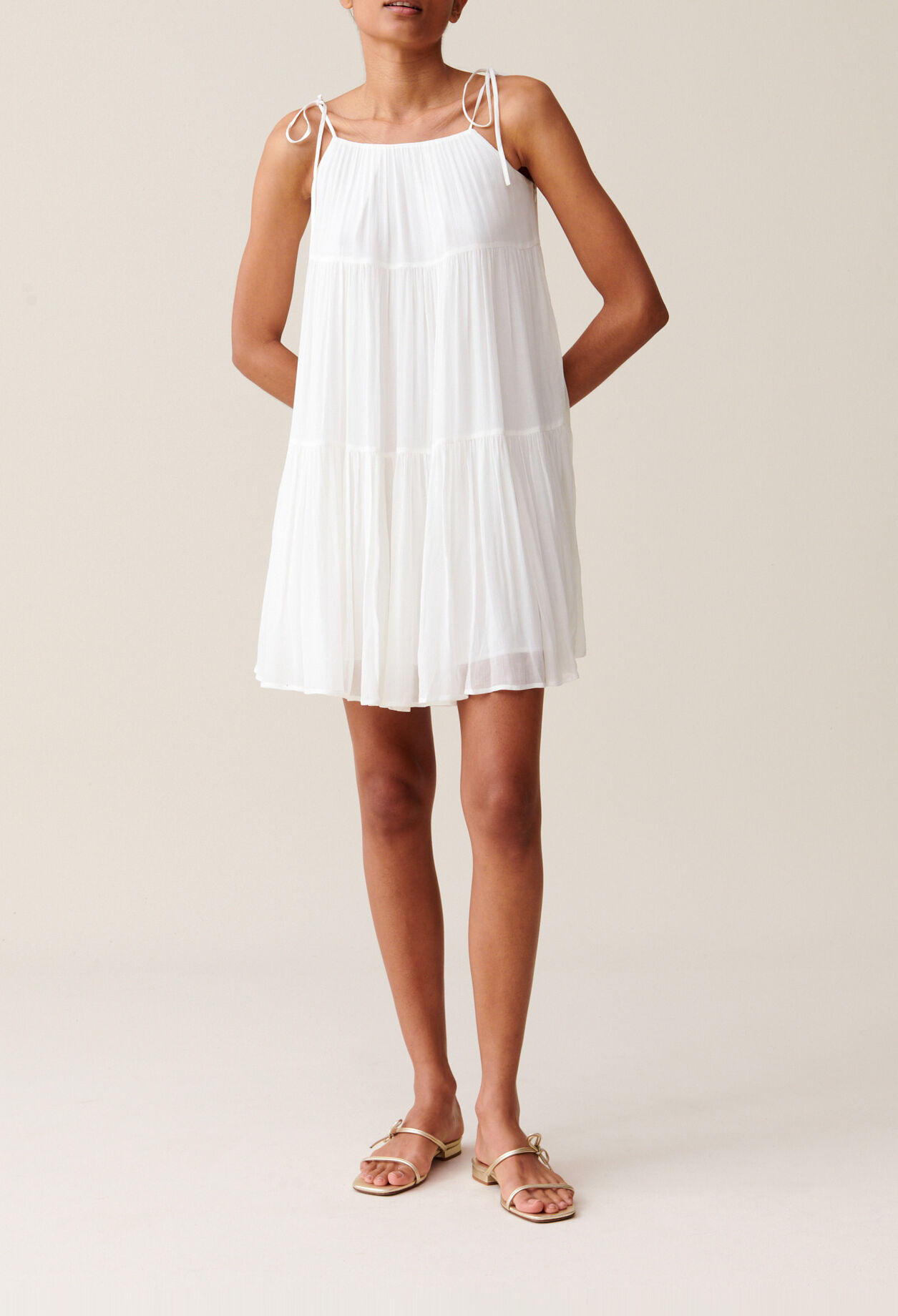 Ecru Babydoll Mini Dress
