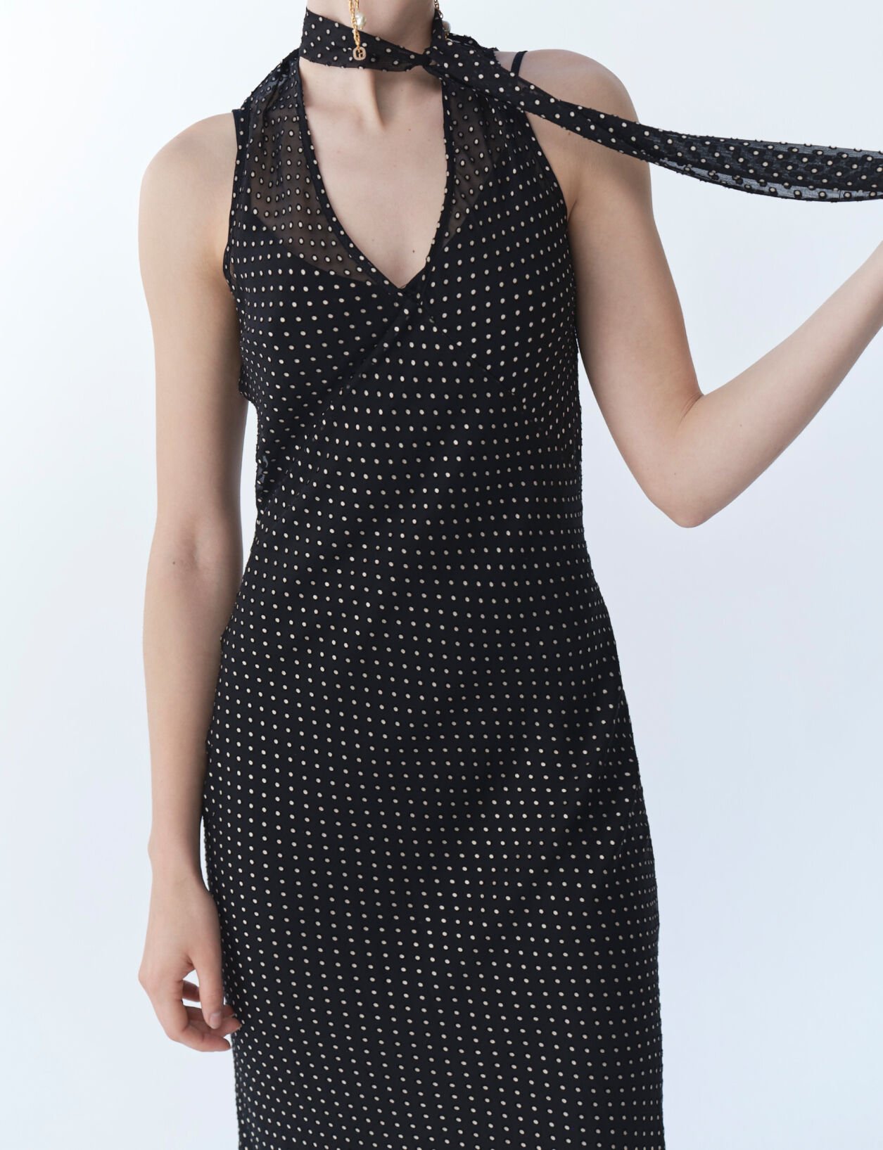 【当店限定販売】 Sheer Pierlot Claudie | women for dress maxi polka-dot ワンピース