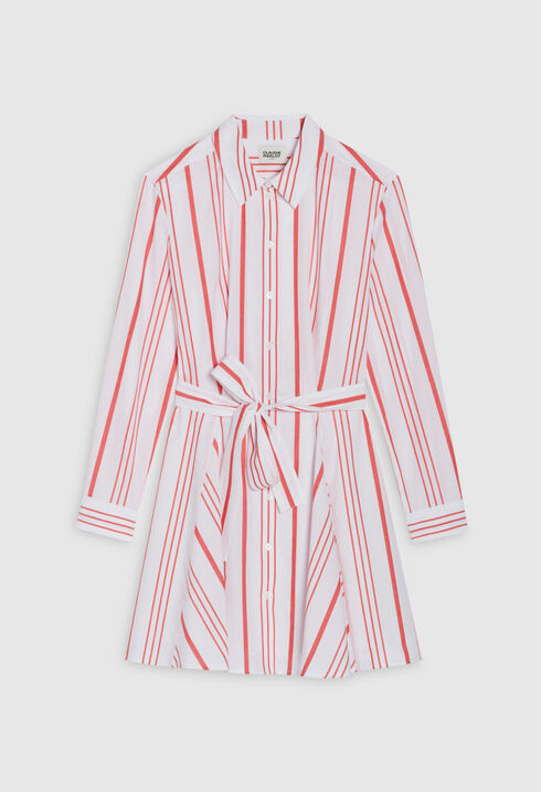 Short striped shirt dress