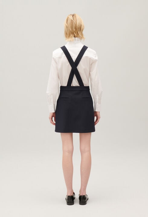 Short navy dress with straps