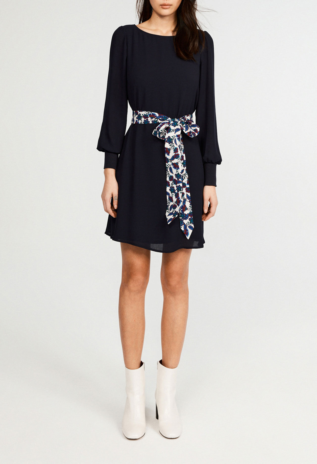 Straight belted dress