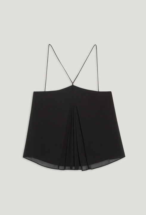 Black bustier top with straps