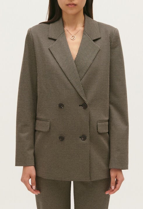 Chocolate houndstooth suit jacket