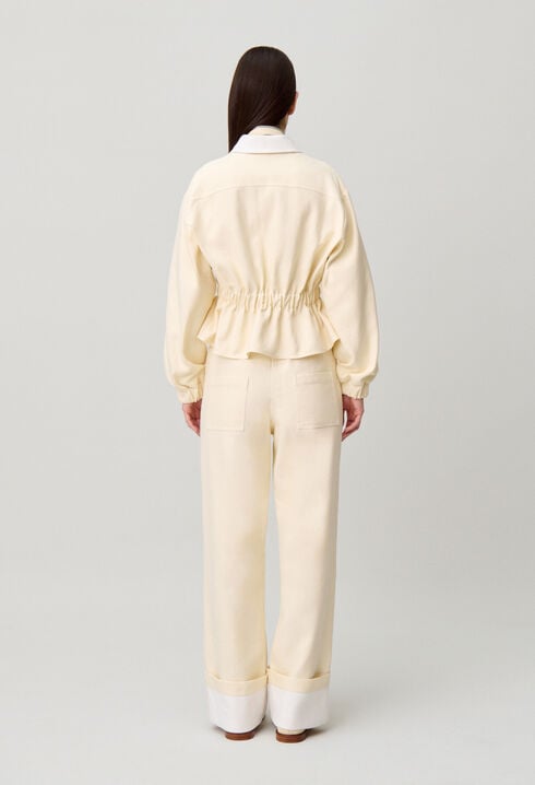 Cotton shirt collar jacket