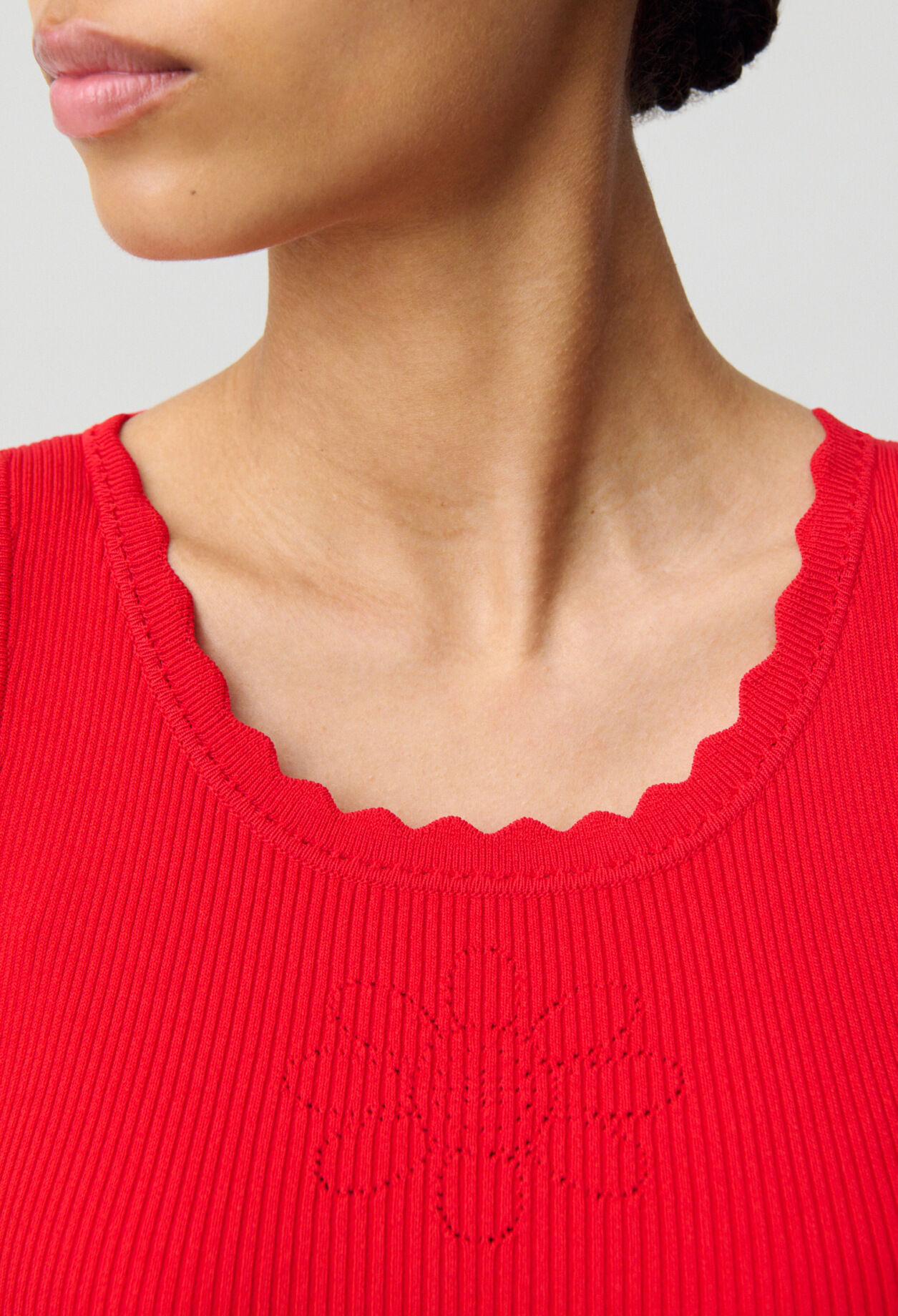 Ruffled knit dress