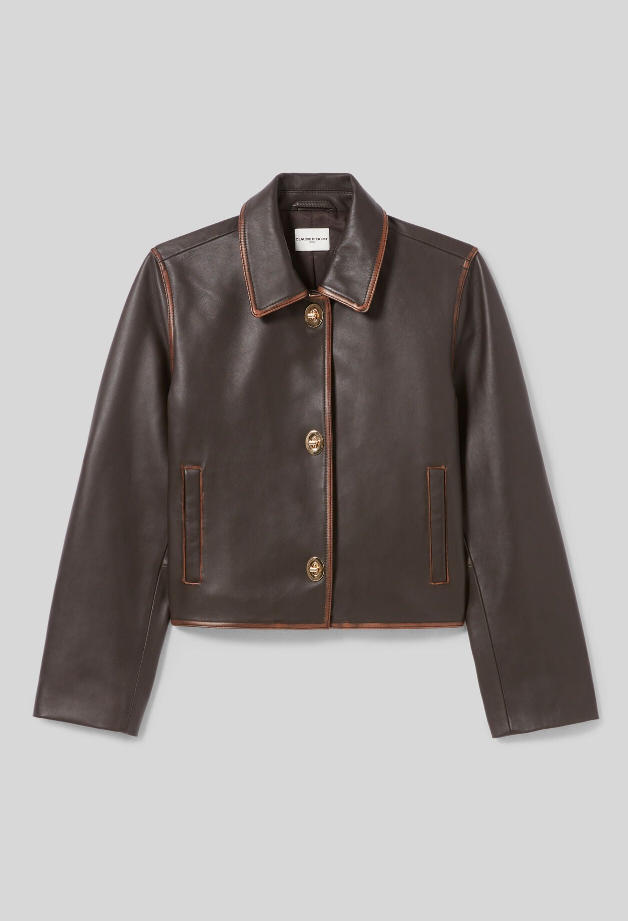 claudie pierlot ハウンドトゥースクロップドジャケット　サイズ36 Cropped Vintage Leather Jacket for women | Claudie Pierlot