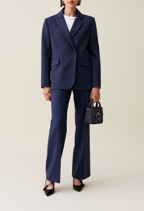 Navy double-breasted blazer