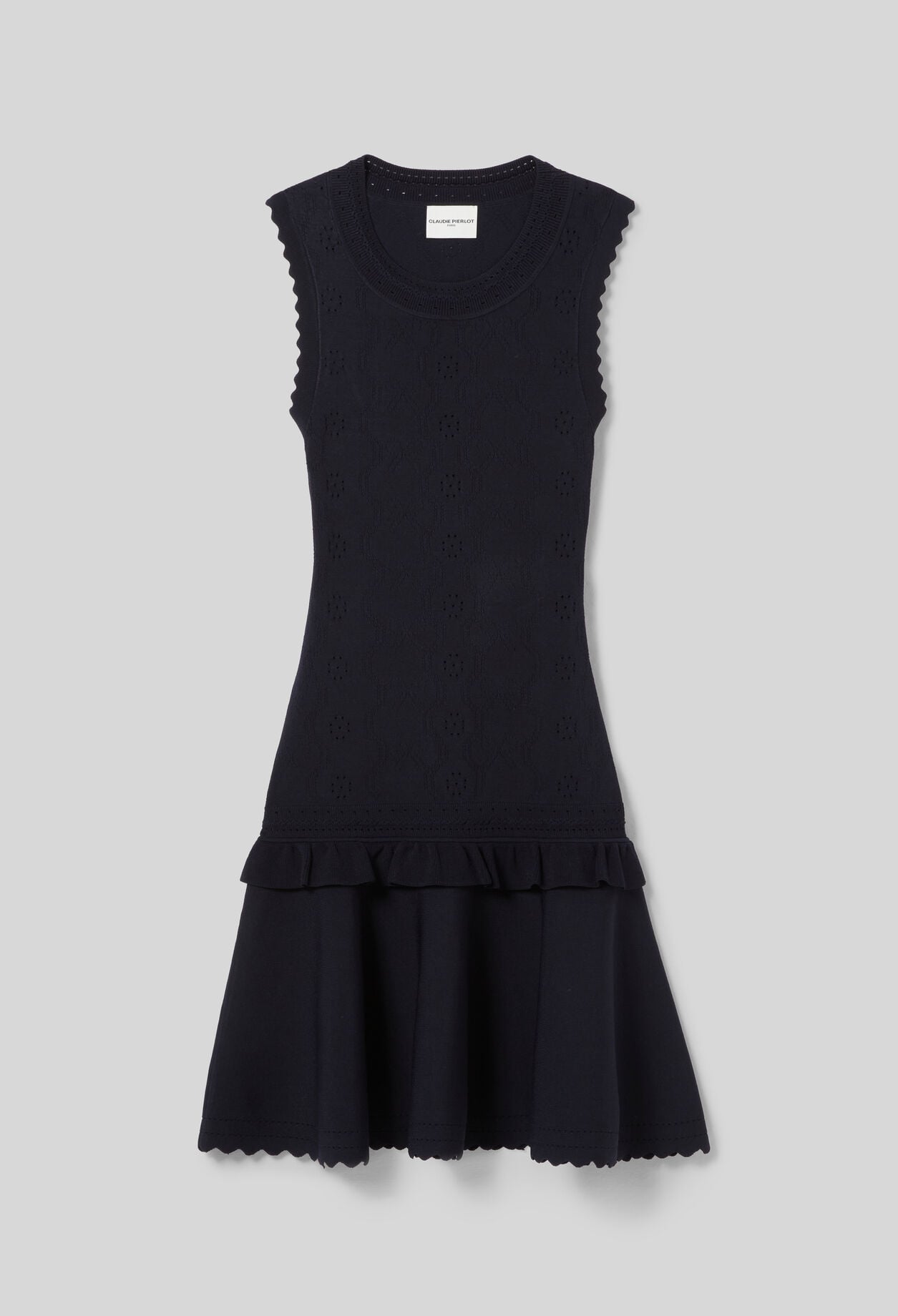 Ruffled knit dress