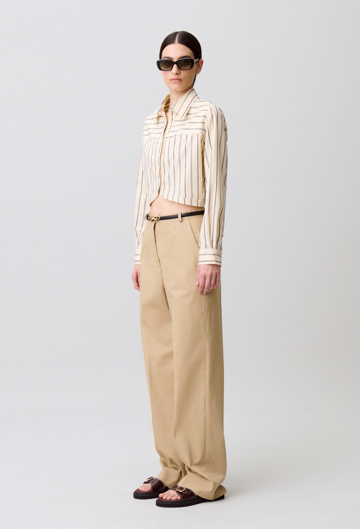 Striped poplin shirt
