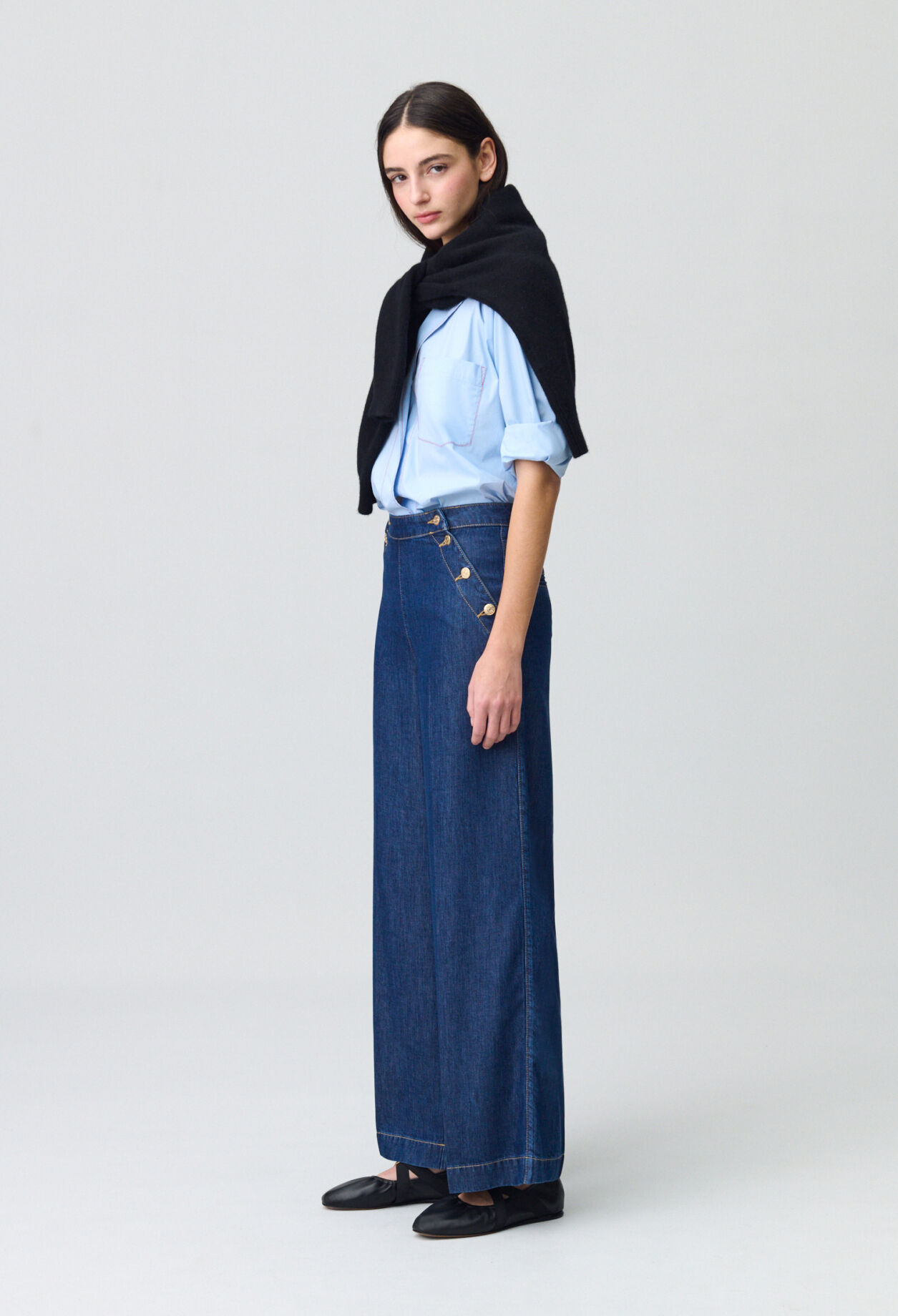 Wide-Leg Sailor Trousers