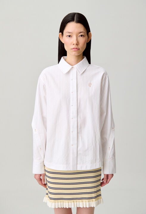 Striped poplin shirt