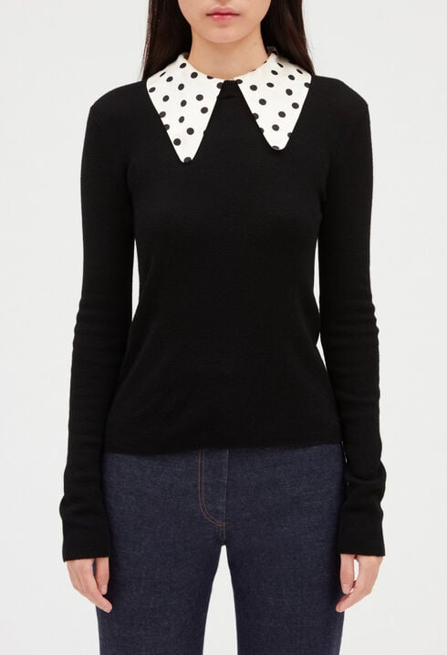 Two-tone jumper with removable collars