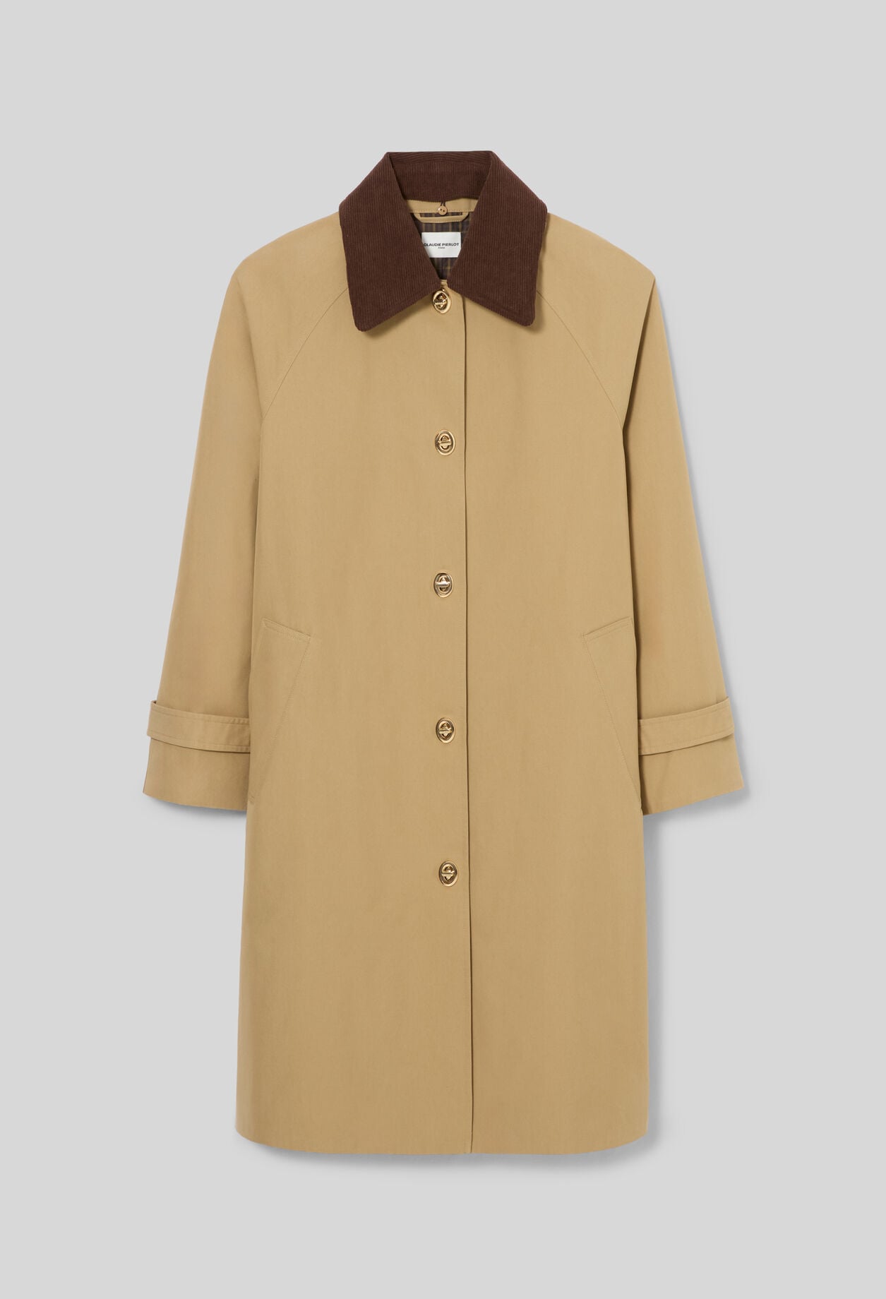 Removable velvet collar trench