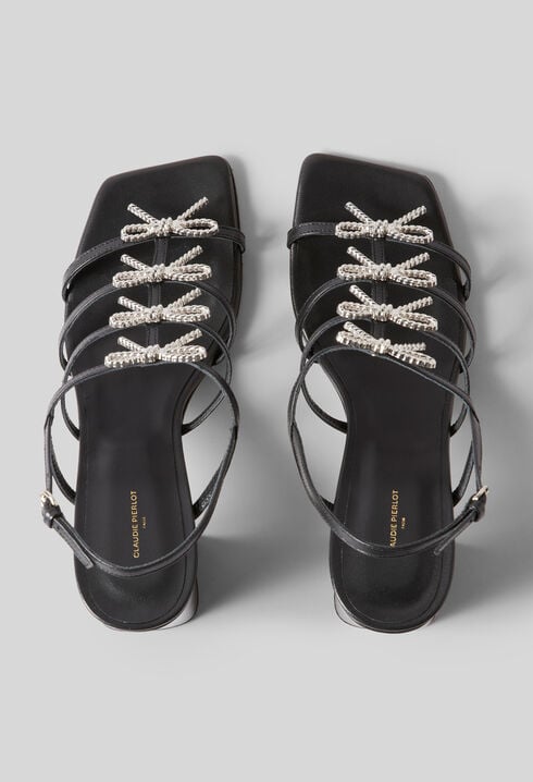 Jewelled leather sandals