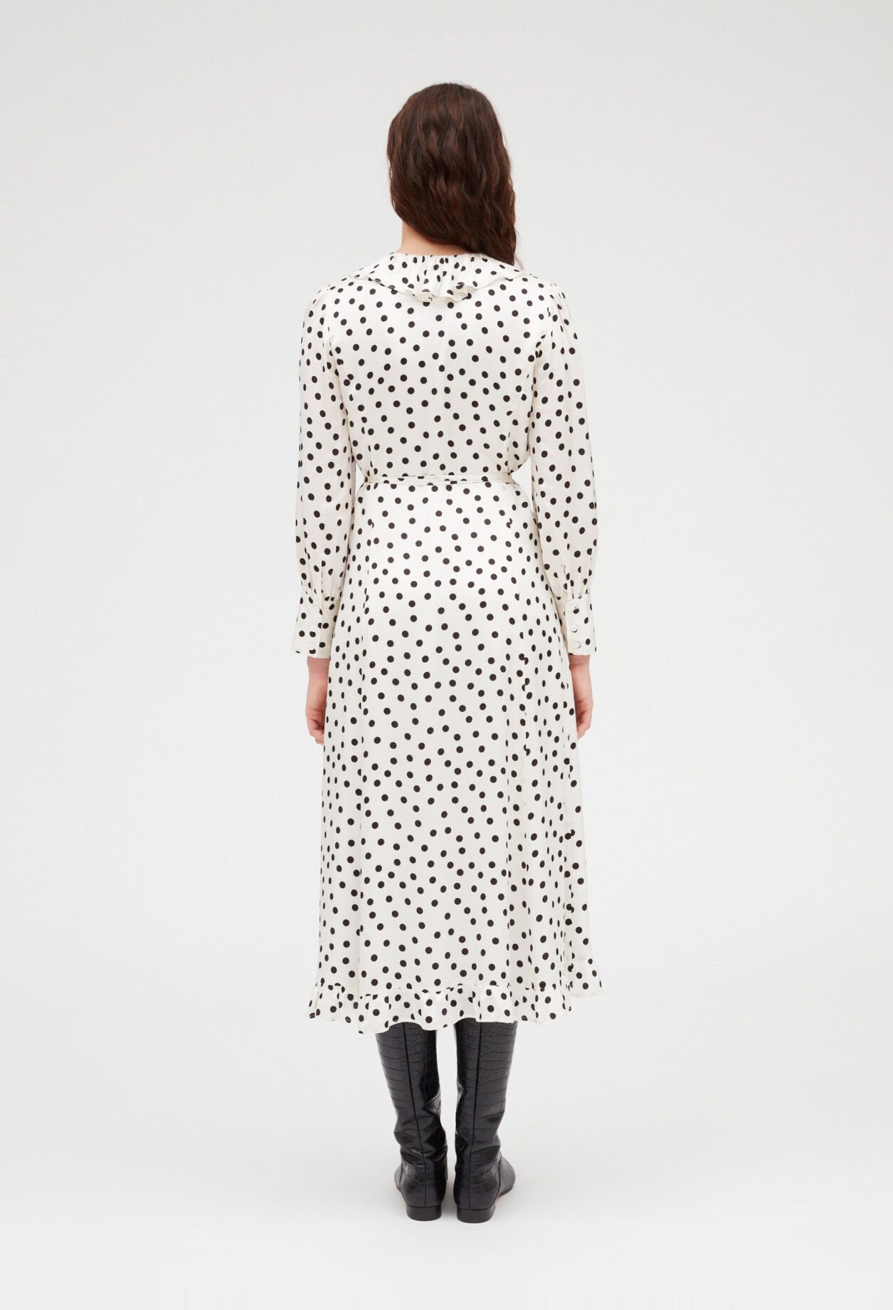 Mid-length polka dot dress