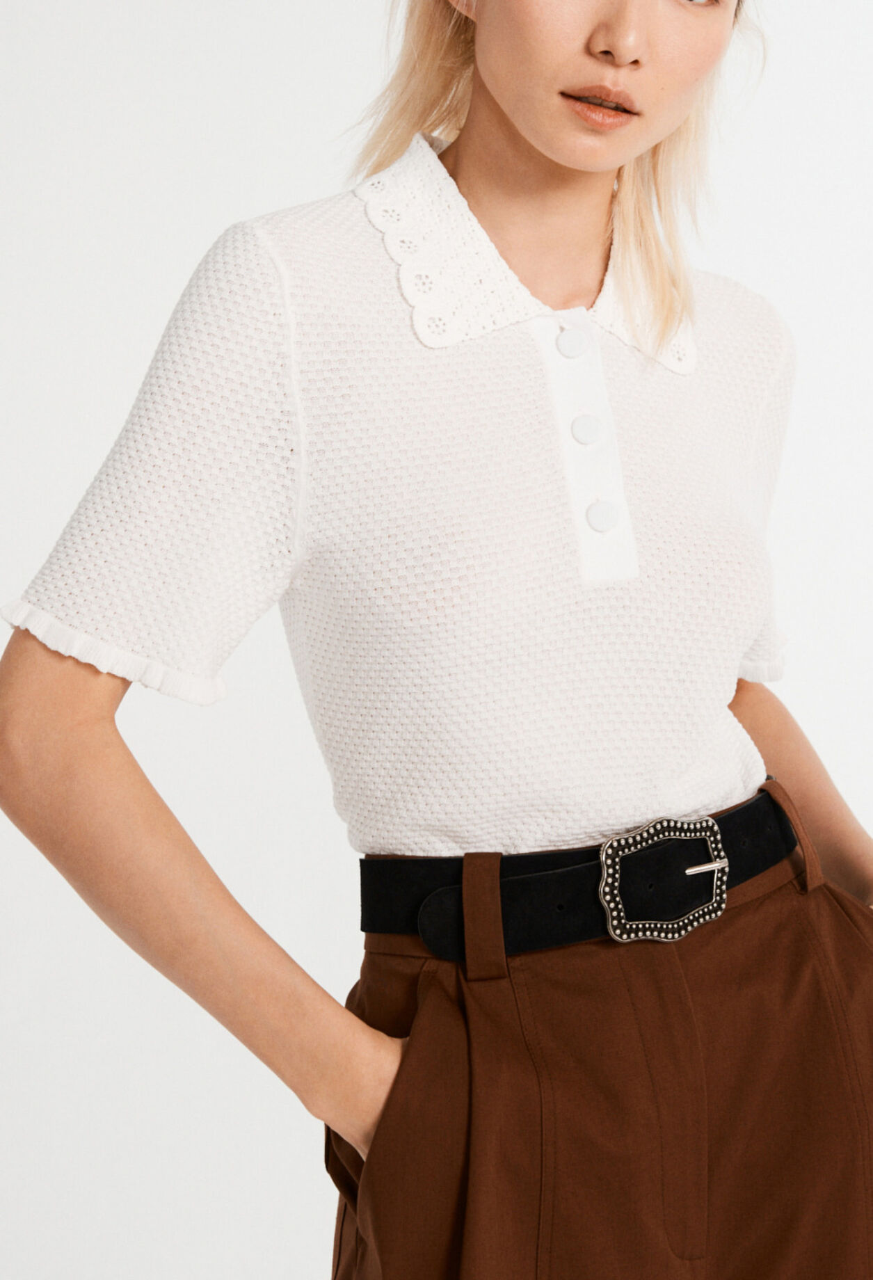 Crochet polo shirt