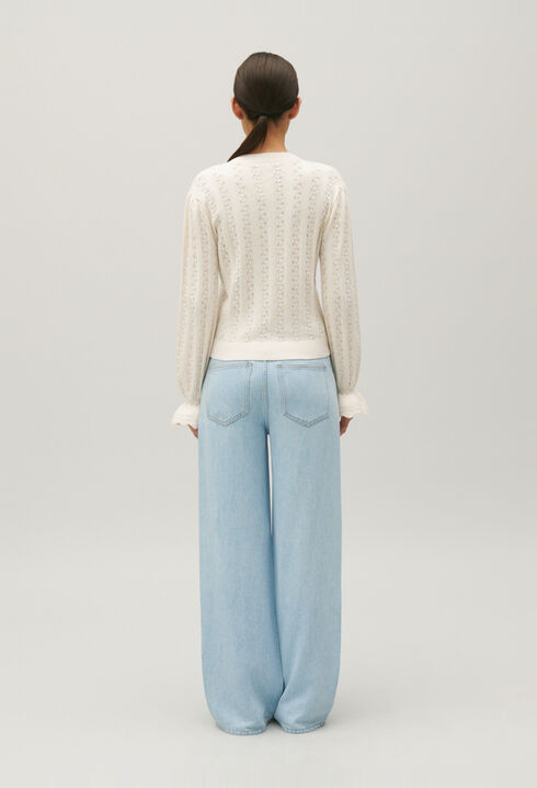 Ecru knitted cardigan