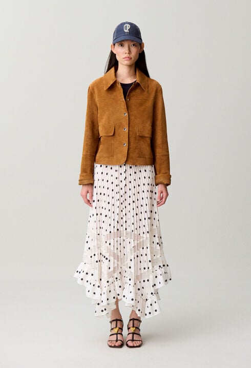 Polka dot pleated skirt