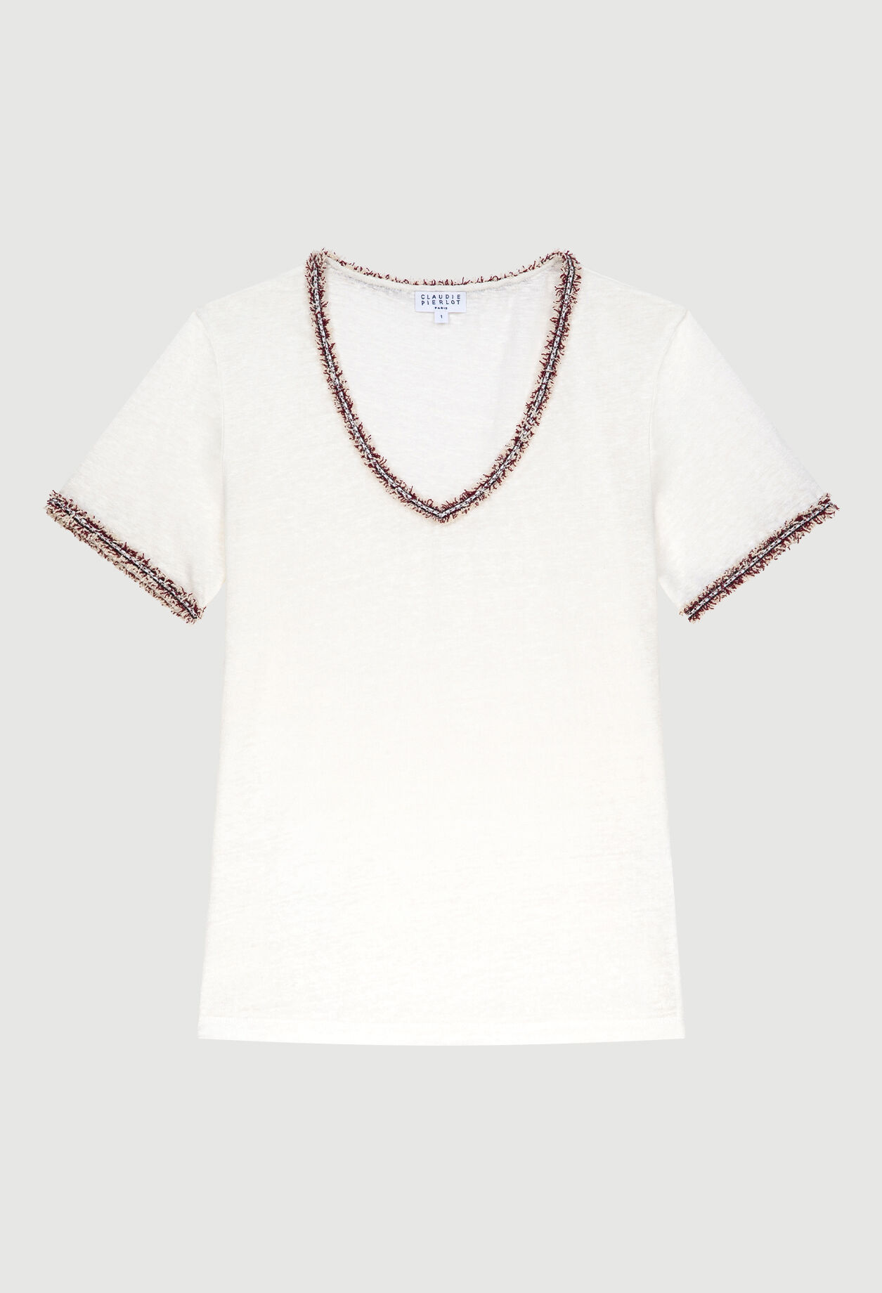 T-shirt with tweed detail