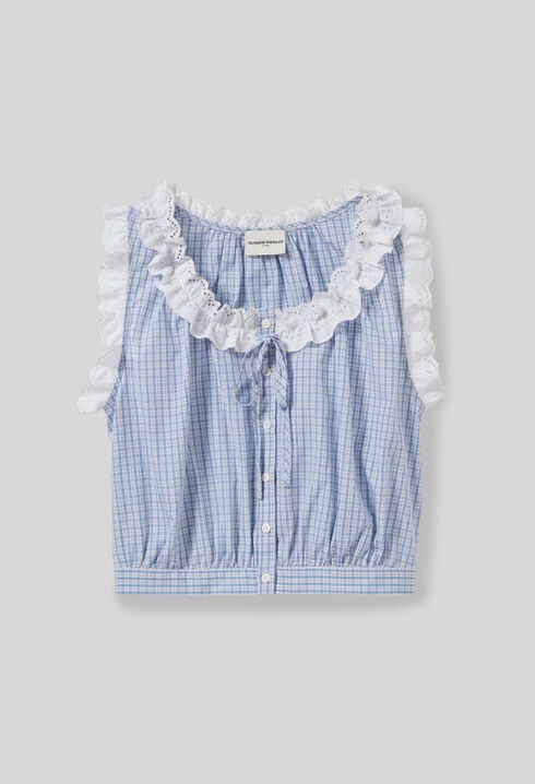 Lace checkered top